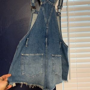 Short jean overalls